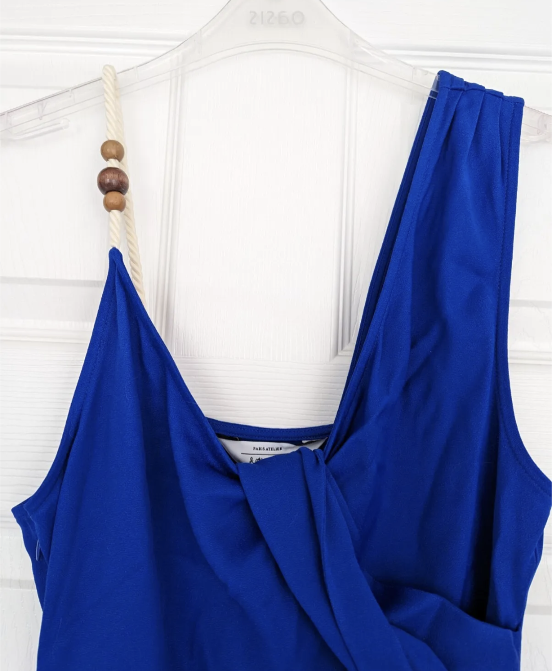Preloved & Other Stories Blue Draped Rope Strap Dress