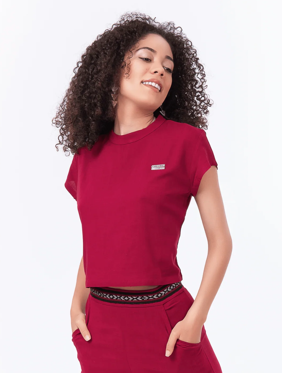 Preloved T-shirt from burgundy two-piece set
