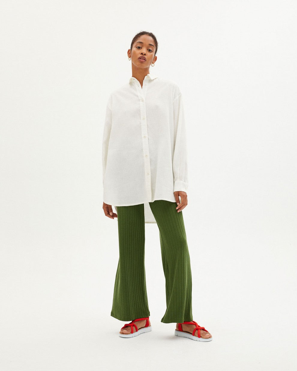 Preloved Gia Hemp Oversized Shirt in White