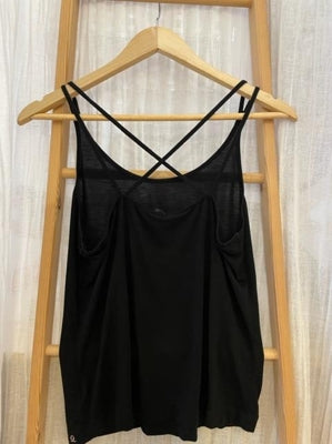 Preloved Black cami vest with crossing straps at the back
