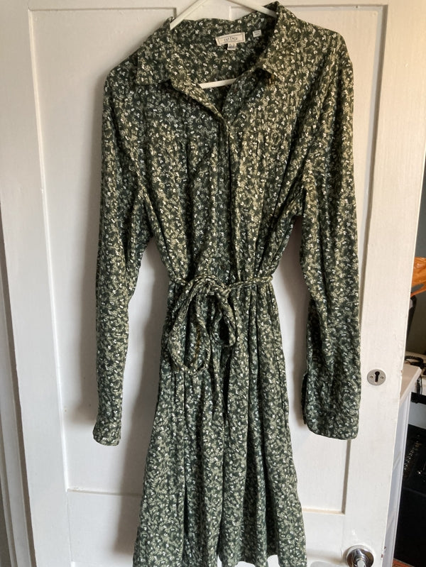 Preloved Fat Face green shirt dress