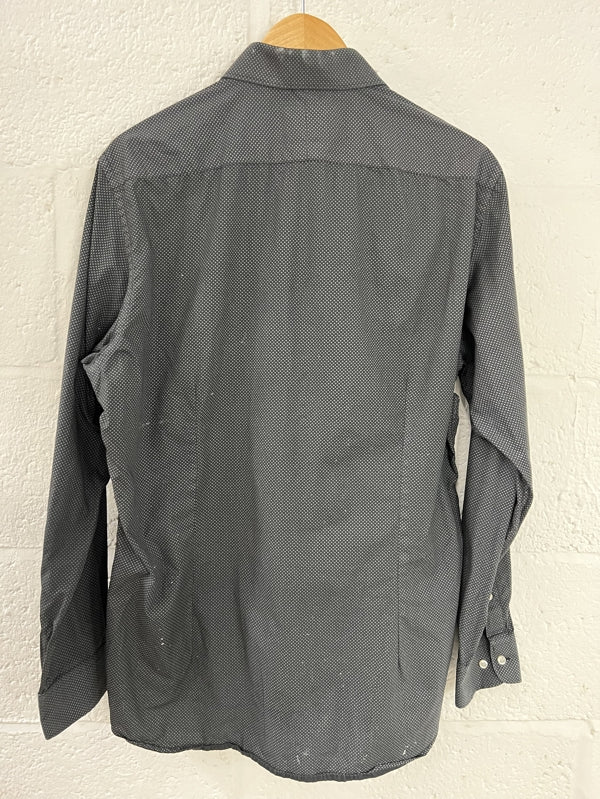 Preloved Slim fit cotton shirt black mix