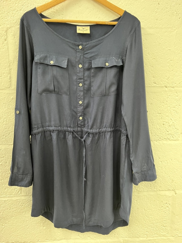 Preloved Navy Shirt Dress in size 10