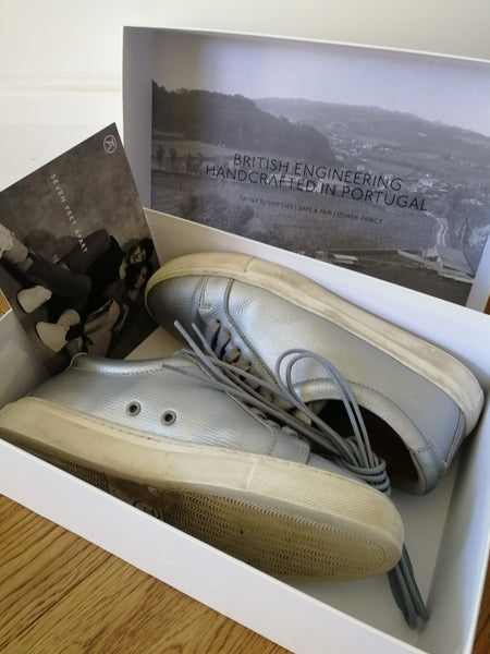Preloved Seven Feet Apart silver trainers size 37 (UK 4)