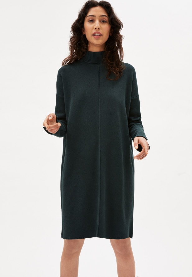 Preloved Sienna Knitted Dress in Vintage Green