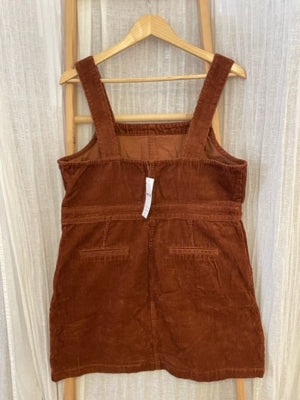 Preloved Burnt Orange Cord Pinafore Dress