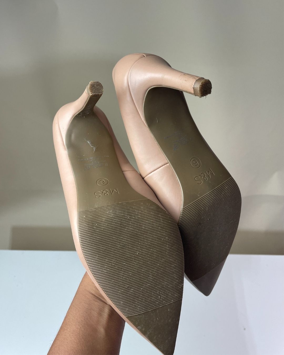 second hand M&S M&S Pink Kitten Heels in Vegan Leather 10 OWNI