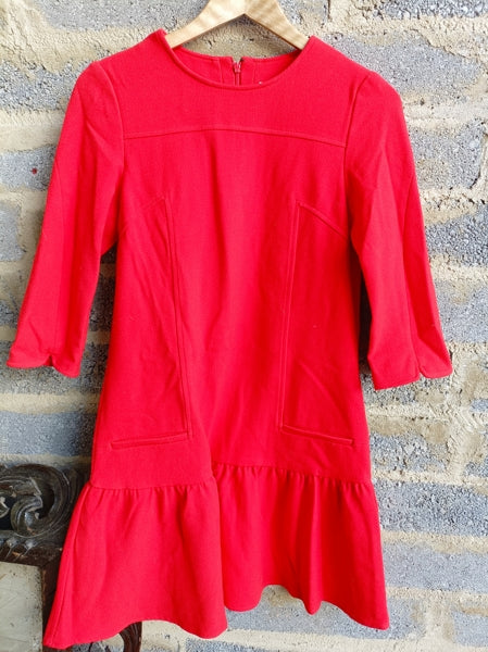 Preloved Whistles drop waist red mini dress 8