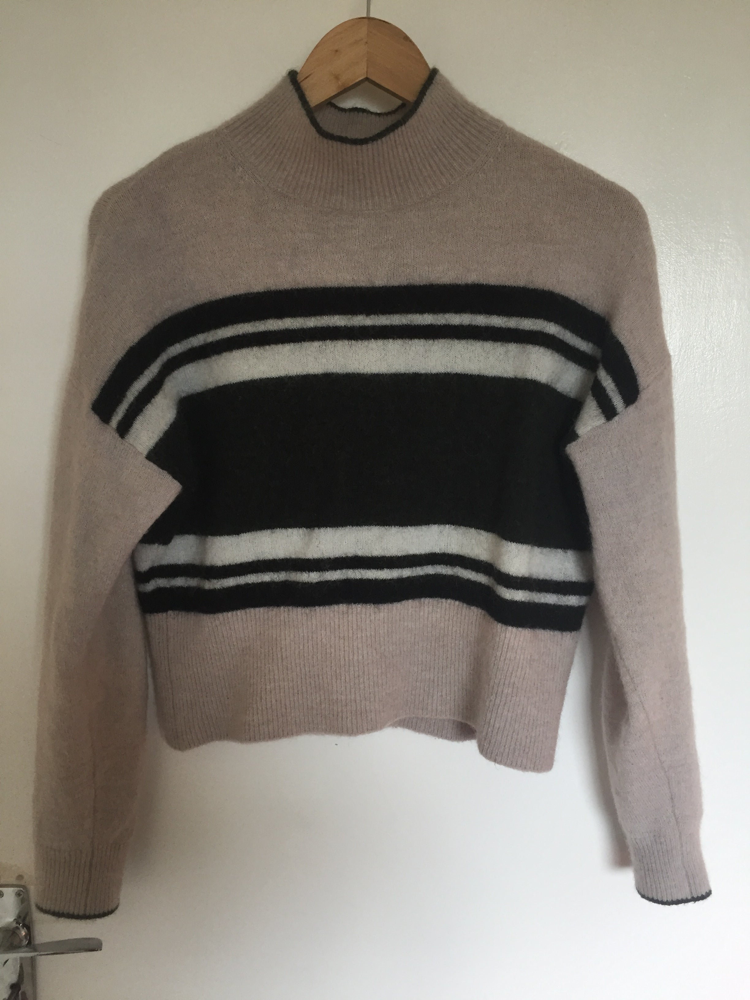 Preloved Roll neck wool stripped jumper