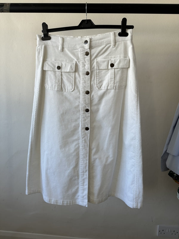 second hand ASOS Cream cord skirt 15 OWNI