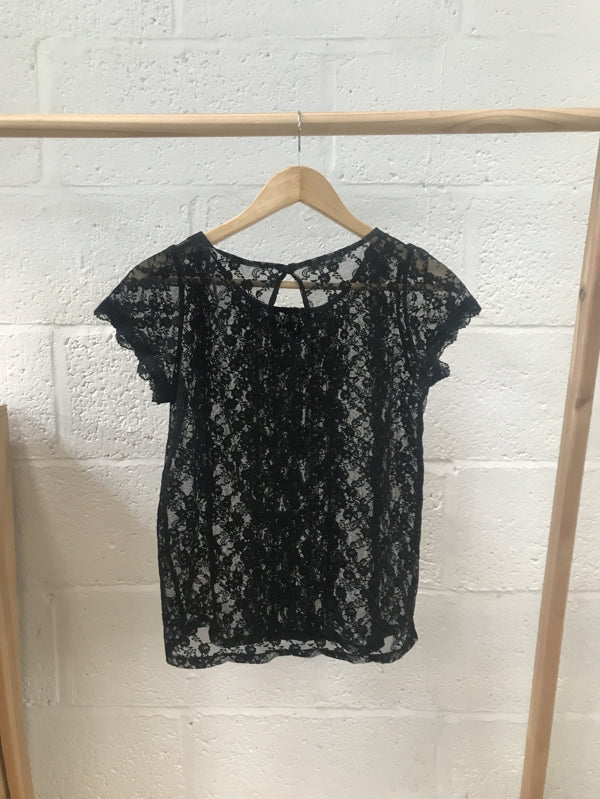 Preloved Black Lace Top
