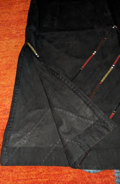 Preloved Gorgeous black suede maxi skirt with beading detail