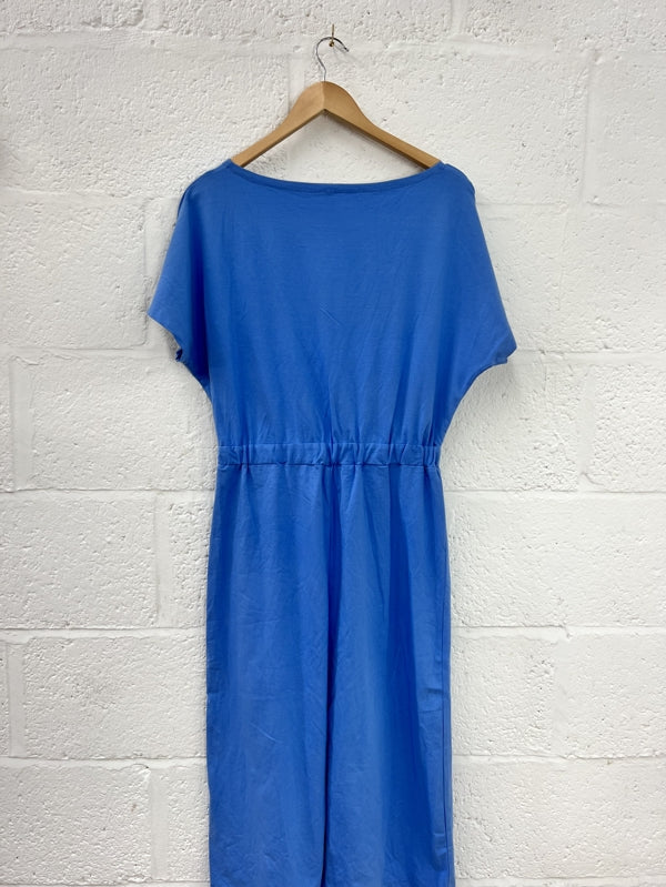 Preloved Blue Organic Cotton Jumpsuit in size 12