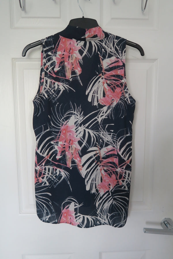 Preloved V Neck Sleeveless Summer Blouse