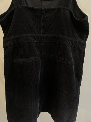 Preloved Black Cord Pinafore Dress