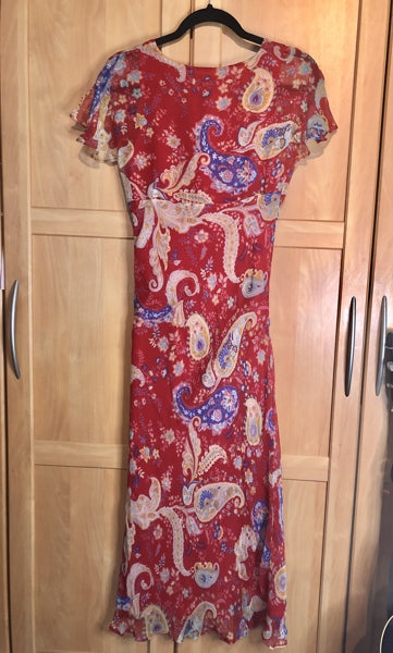 Preloved 100% Silk Red Summer Dress