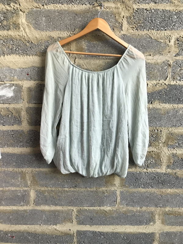 Preloved Sheer Green Blouse Top
