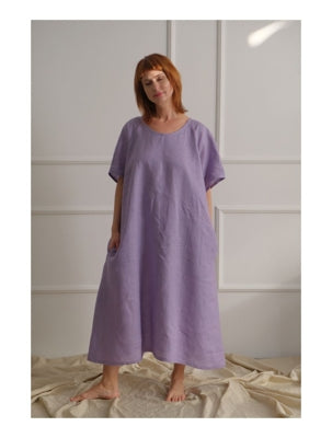 Preloved Layla Linen Dress in Lilac