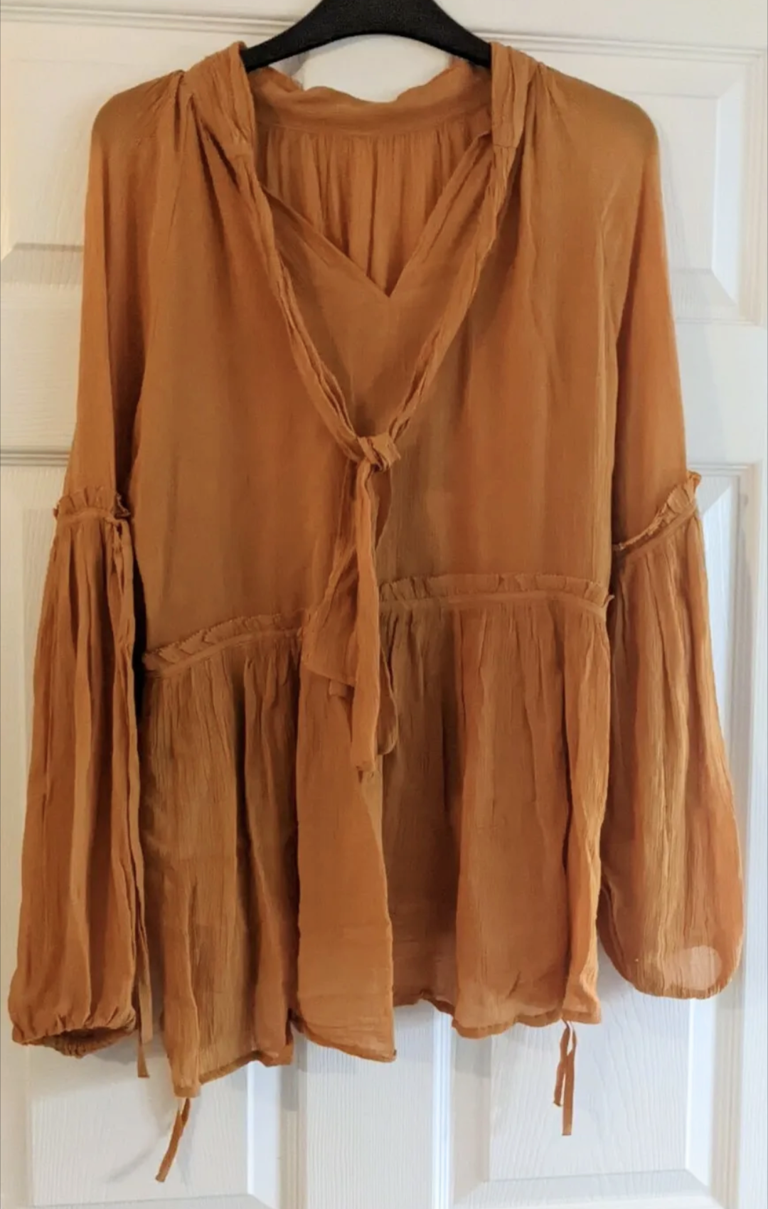 Preloved AllSaints Orange Eimear Long Sleeve Top
