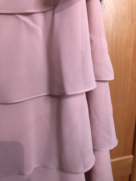 Preloved Pink Ruffle Evening Midi Dress