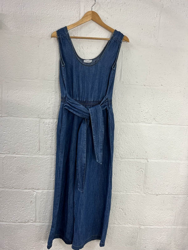 Preloved Sleeveless light denim jumpsuit