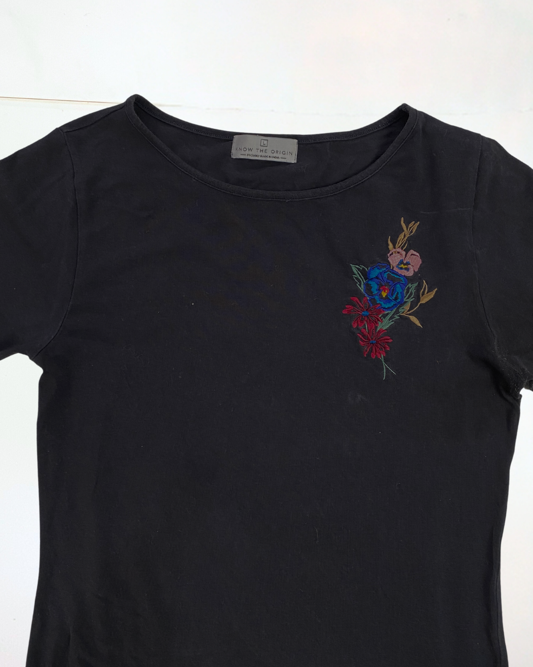 Know The Origin Black Floral Embroidery Dress Size 10