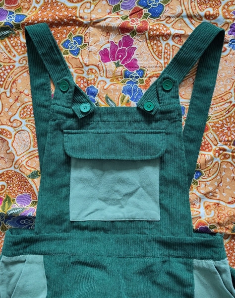 Preloved Green Corduroy Dunagrees