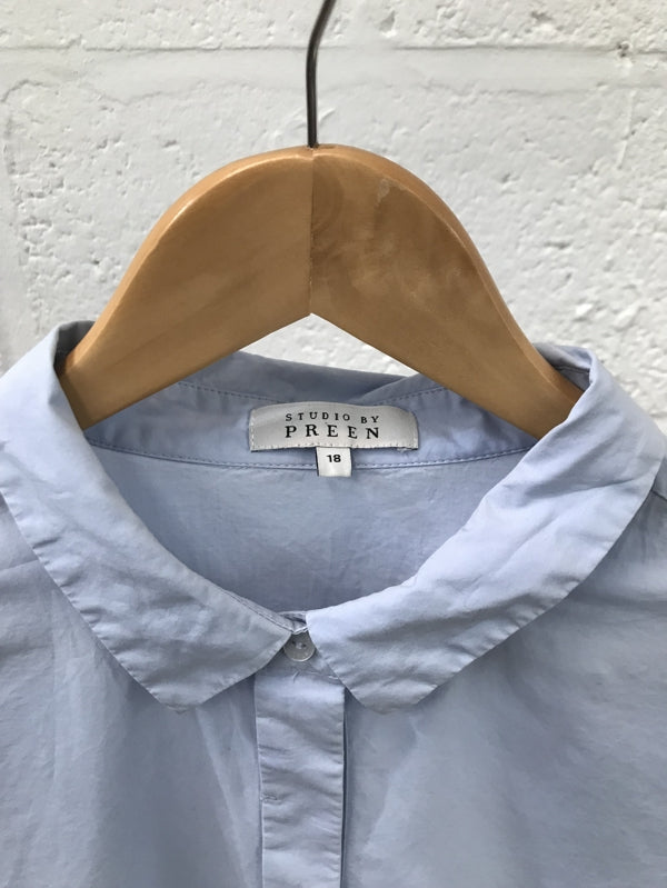 Preloved Blue Cotton Shirt Dress