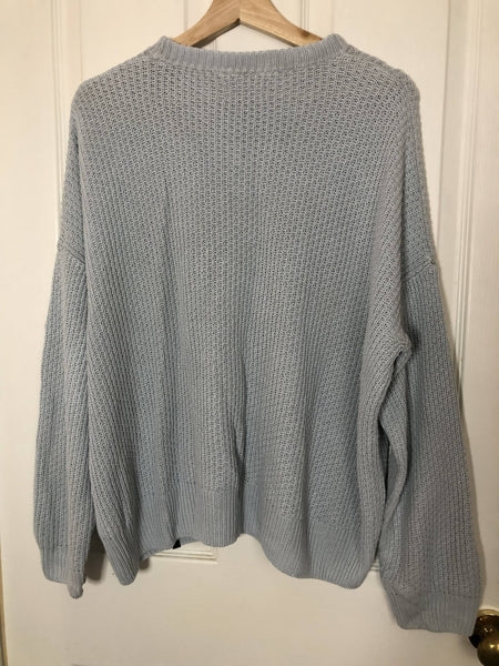 Preloved Pale Blue Oversize Organic Cotton Jumper size 10