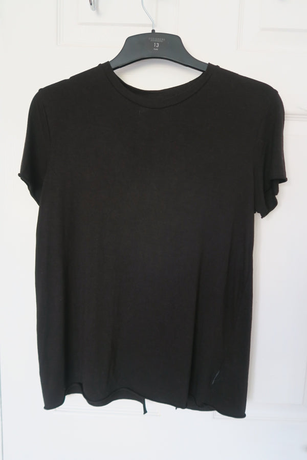 Preloved Black T Shirt with Back Slit