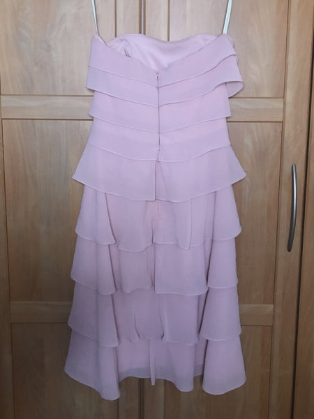 Preloved Pink Ruffle Evening Midi Dress