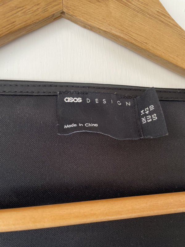 Preloved Pleather black wrap dress