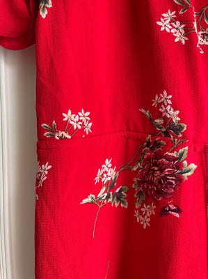 Preloved Red Floral Playsuit