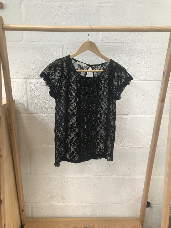 Preloved Black Lace Top