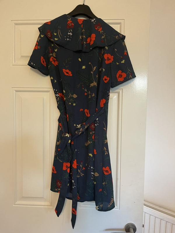 Preloved Floral Wrap Mini Dress