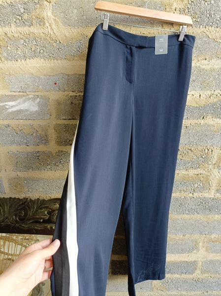 Preloved M&S wide leg navy trousers 14