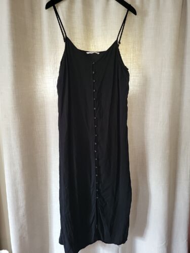 Preloved Black Maxi/Midi Dress.Size 16.Vgc...