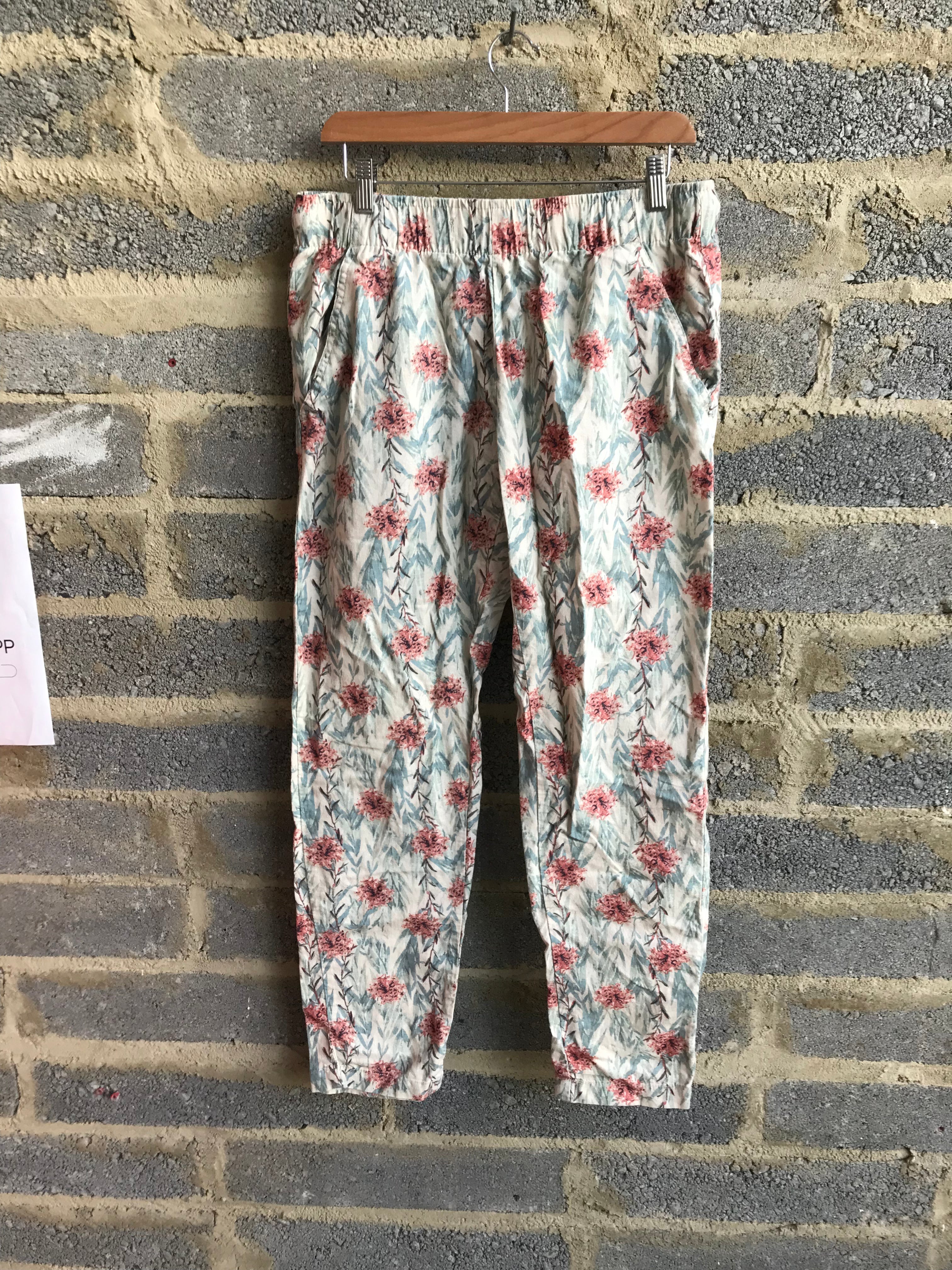 Preloved Floral Print Elasticated Trousers