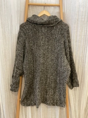 Preloved Chunky Knit Roll Neck Khaki Jumper