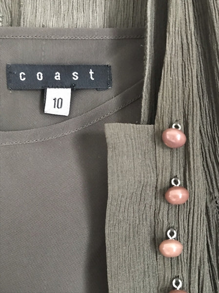Preloved Brown silk blouse with matching camisole