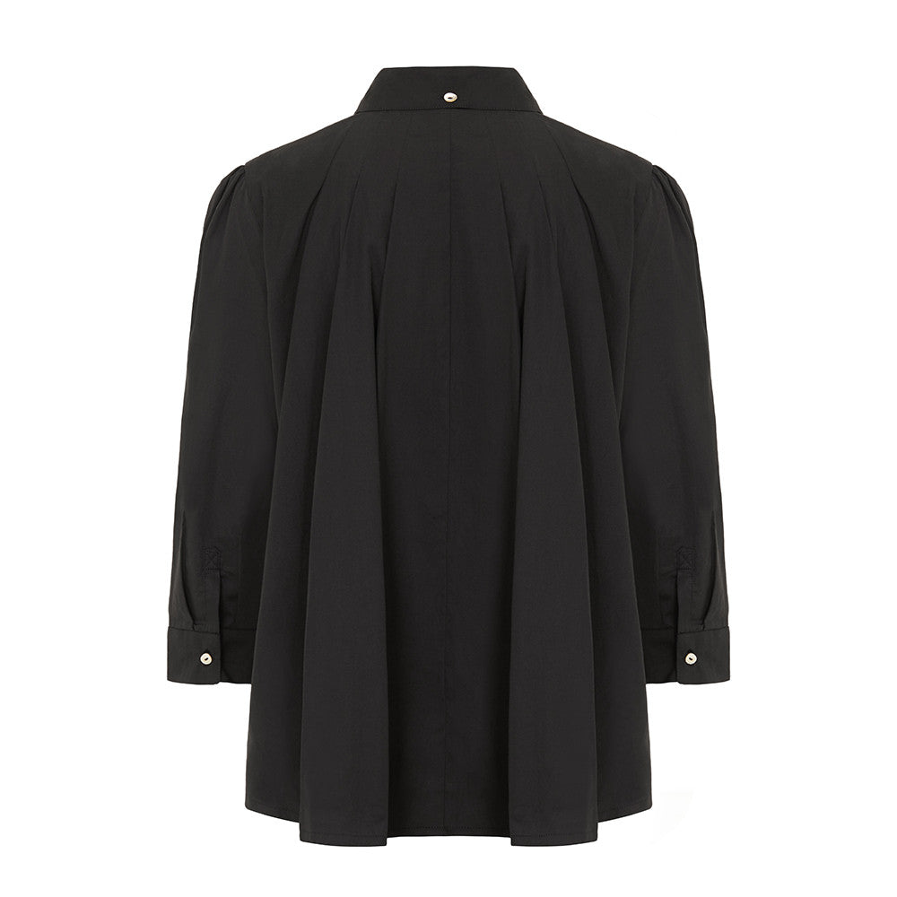 Preloved Outsider Trapeze blouse in black organic cotton