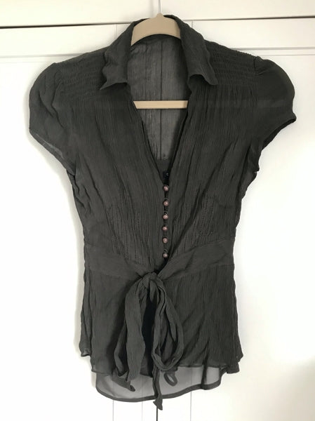 Preloved Brown silk blouse with matching camisole
