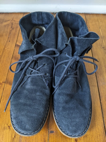 Preloved Paul Green blue suede ankle boots size 3.5