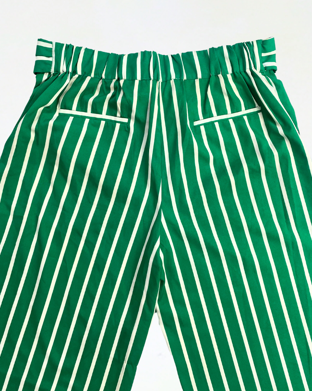 Mango Green Striped Trousers