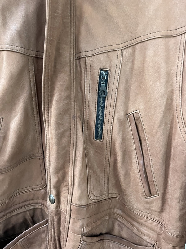 Preloved Brown 100% leather jacket (mens)