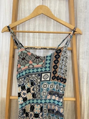 Preloved Strappy mosaic style maxi dress