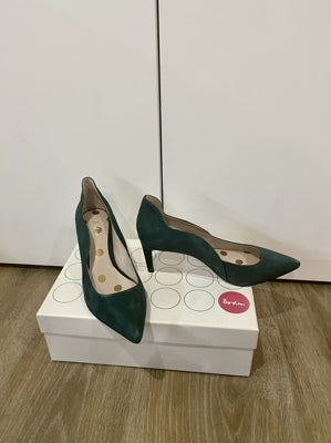 Preloved Dark Green Suede Boden Heels