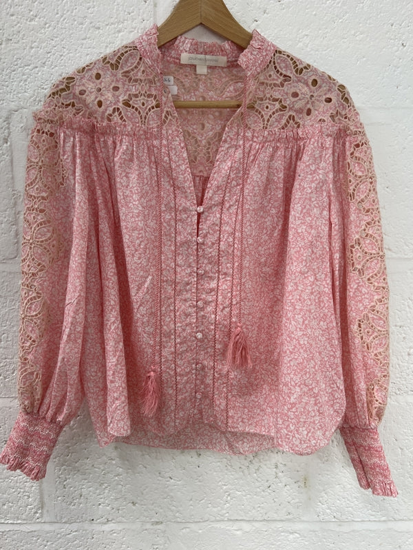 Preloved Jonathan Simkai Pink and white floral blouse