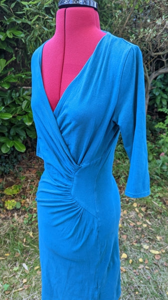 Preloved People Tree Stella Fitted Dress in Teal