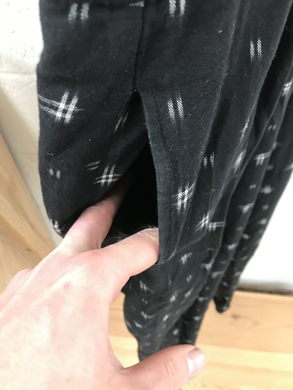 Preloved Black Patterned Cotton Trousers